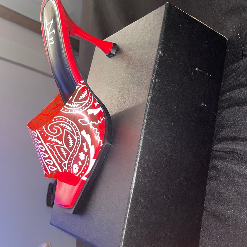 Red bandana flag nicolette Nichelle print shoe